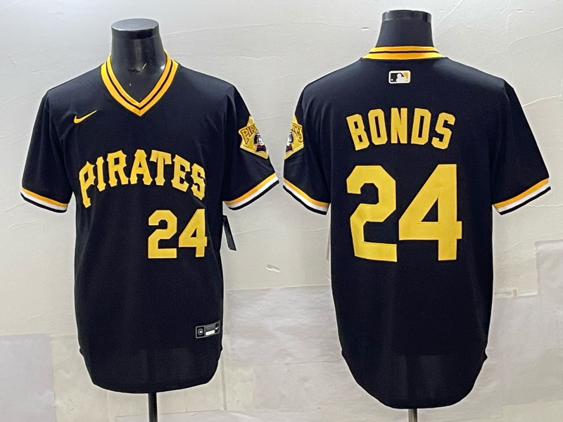 Men Pittsburgh Pirates #24 Bonds black Nike MLB 2025 Jersey 02